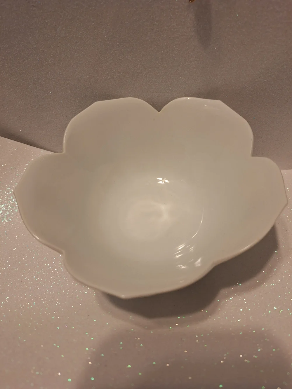 Vintage White Lotus Flower Bowl